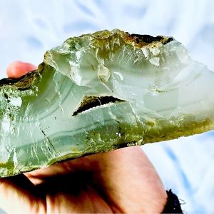 River Laced Blue Banded Agate Chalcedony Druzy Geode Quartz From India 3 Lbs